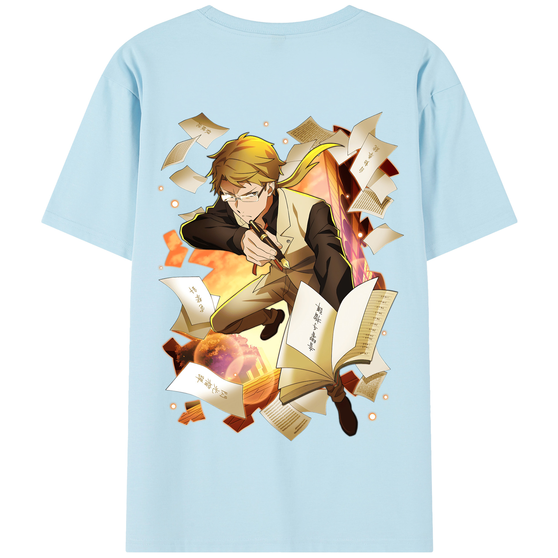 （画像用） 文豪ストレイドッグス Bungo Stray Dogs 綿100％半袖Tシャツ（背面プリント）